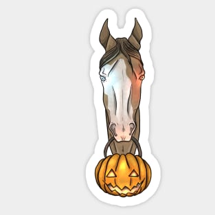 Halloween Horse - Spooky Glowing Pumpkin Sticker